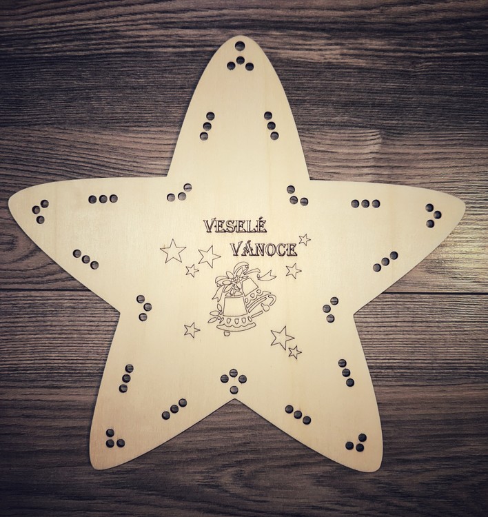 ŠABLONA - HVĚZDA - Veselé Vánoce 